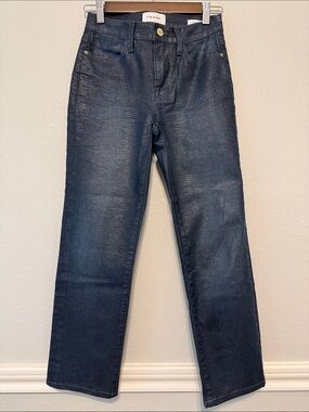 Frame Le High Straight-Leg Jeans in Indigo Lizard